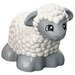 Duplo Valkoinen Sheep (Sitting) jossa Woolly Coat (73381)