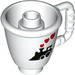 Duplo Wit Tea Cup met Handvat met Trein en Hart steam (27383 / 38489)