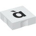 Duplo White Tile 2 x 2 with Side Indents with ‘à’ (6309 / 48677)