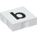 Duplo White Tile 2 x 2 with Side Indents with &quot;b&quot; (6309 / 48469)