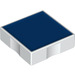 Duplo White Tile 2 x 2 with Side Indents with Blue Square (6309 / 48752)