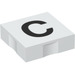 Duplo White Tile 2 x 2 with Side Indents with &quot;C&quot; (6309 / 48470)