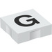 Duplo White Tile 2 x 2 with Side Indents with &quot;G&quot; (6309 / 48478)