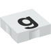 Duplo White Tile 2 x 2 with Side Indents with &quot;g&quot; (6309 / 48479)