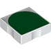 Duplo White Tile 2 x 2 with Side Indents with Green Inverse Arch (6309 / 48782)