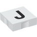 Duplo White Tile 2 x 2 with Side Indents with &quot;J&quot; (6309 / 48484)