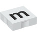 Duplo White Tile 2 x 2 with Side Indents with &quot;m&quot; (6309 / 48527)