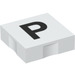 Duplo White Tile 2 x 2 with Side Indents with &quot;P&quot; (6309 / 48534)