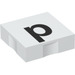 Duplo White Tile 2 x 2 with Side Indents with &quot;p&quot; (6309 / 48543)