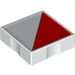 Duplo White Tile 2 x 2 with Side Indents with Red Right-angled Triangle (6309 / 48663)