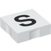 Duplo White Tile 2 x 2 with Side Indents with &quot;S&quot; (6309 / 48552)