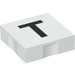 Duplo White Tile 2 x 2 with Side Indents with &quot;T&quot; (6309 / 48554)