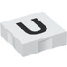 Duplo hvid Flise 2 x 2 med Side Indents med &quot;U&quot; (6309 / 48558)