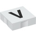 Duplo Hvit Tile 2 x 2 med Side Indents med &quot;V&quot; (6309 / 48561)