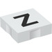 Duplo Hvit Tile 2 x 2 med Side Indents med &quot;Z&quot; (6309 / 48589)