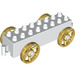 Duplo White Wagon with Gold Wheels (76087)