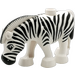 Duplo Hvit Zebra med Ribbet Mane (54531)