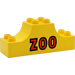 Duplo Yellow Bow 2 x 6 x 2 with &quot;ZOO&quot; (4197)