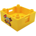 Duplo Yellow Box with Handle 4 x 4 x 1.5 with Fire Logo (47423 / 51818)