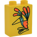 Duplo Yellow Brick 1 x 2 x 2 with Bird without Bottom Tube (41371 / 43676)