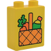 Duplo Yellow Brick 1 x 2 x 2 with Carrots and Bottle in Picnic Basket without Bottom Tube (4066)