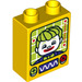 Duplo Yellow Brick 1 x 2 x 2 with Clown TV with Bottom Tube (15847 / 29005)