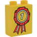 Duplo Yellow Brick 1 x 2 x 2 with First Place Rosette without Bottom Tube (4066)