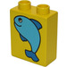 Duplo Yellow Brick 1 x 2 x 2 with Fish without Bottom Tube (4066 / 82063)