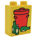 Duplo Yellow Brick 1 x 2 x 2 with Garbage Can with Wide Handle and Bottles without Bottom Tube (4066)