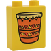 Duplo Yellow Brick 1 x 2 x 2 with Indian Drum without Bottom Tube (4066)