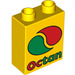 Duplo Yellow Brick 1 x 2 x 2 with Octan Logo without Bottom Tube (4066 / 63026)