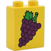 Duplo Yellow Brick 1 x 2 x 2 with Purple Grapes without Bottom Tube (4066)