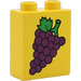 Duplo Yellow Brick 1 x 2 x 2 with Purple Grapes without Bottom Tube (4066)