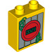 Duplo Yellow Brick 1 x 2 x 2 with Time Bomb without Bottom Tube (4066 / 95430)