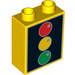 Duplo Žlutá Kostka 1 x 2 x 2 s Traffic Lights bez spodní trubičky (4066 / 93535)