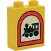 Duplo Yellow Brick 1 x 2 x 2 with Train in Red Arch without Bottom Tube (4066)
