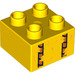 Duplo Yellow Brick 2 x 2 with bamboo (3437 / 37170)