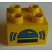 Duplo Geel Steen 2 x 2 met Blauw Licht (3437 / 31460)