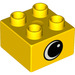 Duplo Yellow Brick 2 x 2 with Eye on two sides and white spot (82061 / 82062)