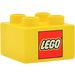 Duplo Yellow Brick 2 x 2 with Lego logo (3437)