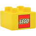 Duplo Yellow Brick 2 x 2 with Lego logo (3437)