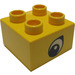 Duplo Geel Steen 2 x 2 met punt aan Oog (3437 / 45162)