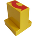 Duplo Geel Steen 2 x 2 x 2 met 1 x 2 Midden met Rood Gebogen Dubbele Pijl (6442 / 81916)