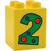 Duplo Yellow Brick 2 x 2 x 2 with &quot;2&quot; (31110)