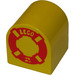 Duplo Geel Steen 2 x 2 x 2 met Gebogen bovenkant met Life Ring (3664)