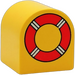 Duplo Yellow Brick 2 x 2 x 2 with Curved Top with Life Ring (3664)