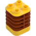 Duplo Giallo Mattoncino 2 x 2 x 2 con Arancione scuro Flex (35110)