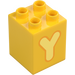 Duplo Yellow Brick 2 x 2 x 2 with Letter &quot;Y&quot; Decoration (31110 / 65977)