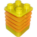 Duplo Yellow Brick 2 x 2 x 2 with Medium Orange Flex