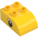 Duplo Yellow Brick 2 x 3 with Curved Top with Eye with Large White Spot (37389 / 37394)